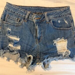 Windsor Blue Distressed Jean Shorts
